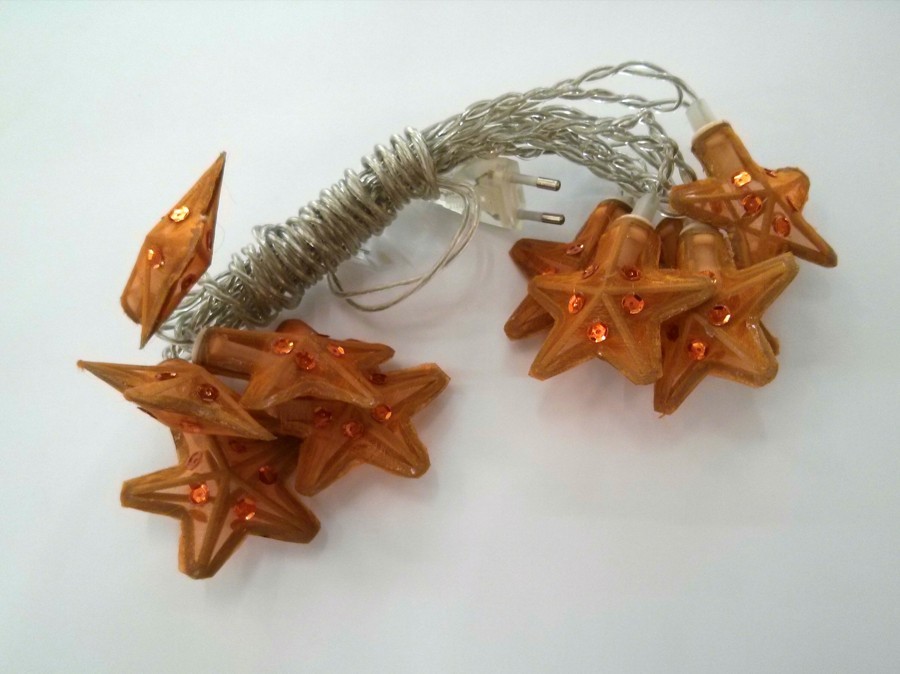 GUIRNALDA 10 ESTRELLAS NARANJA