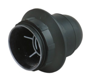 PORTALÁMPARA PLÁSTICO NEGRO PORTAROSCA E-27