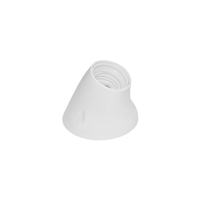 PORTALÀMPADA PLÀSTIC BLANC SÒCOL INCLINAL E-27