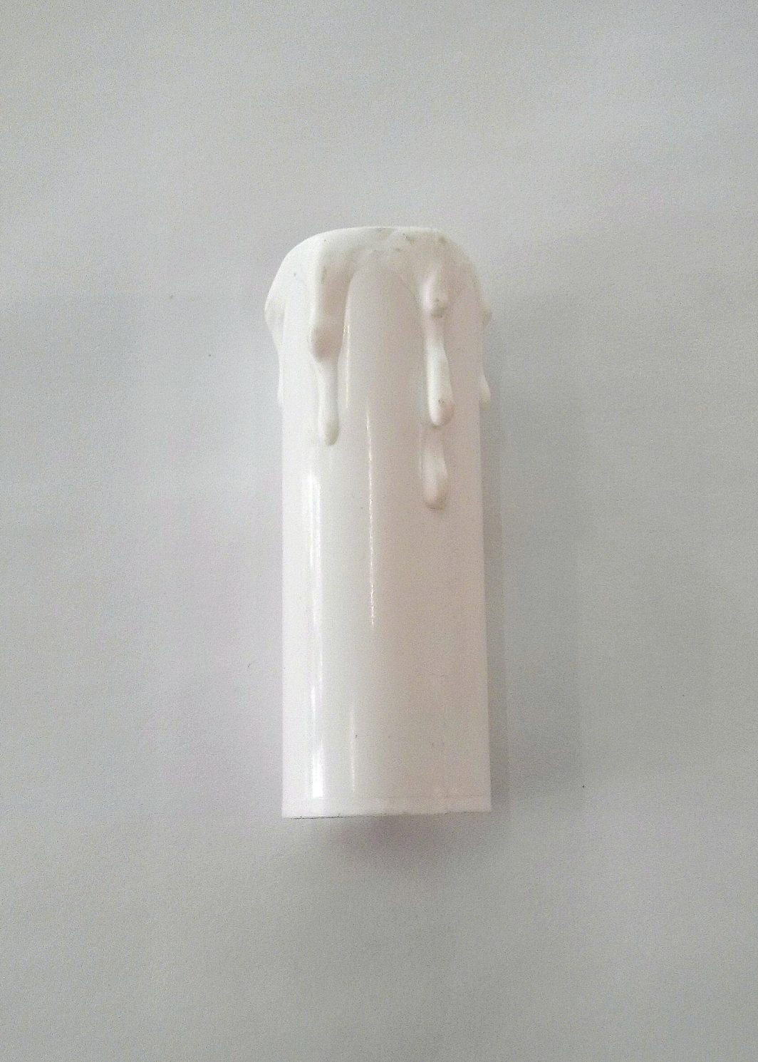 PORTALÀMPADA PLÀSTIC ESPELMA LLARGA CREMADA BLANC E-14