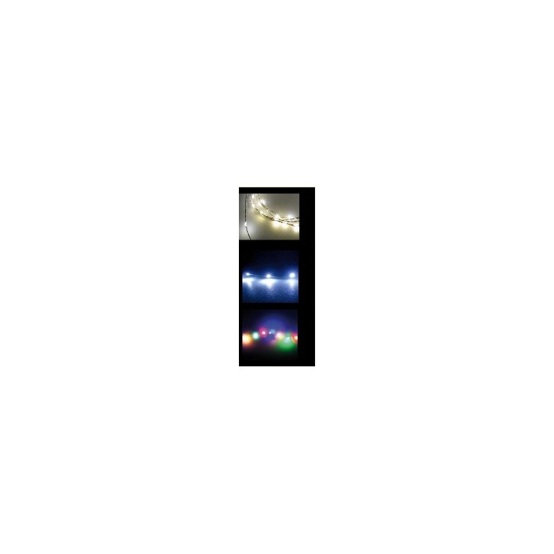GUIRNALDA D´INTERIOR MINI 20 LEDS A PILES FIXES MULTICOLOR
