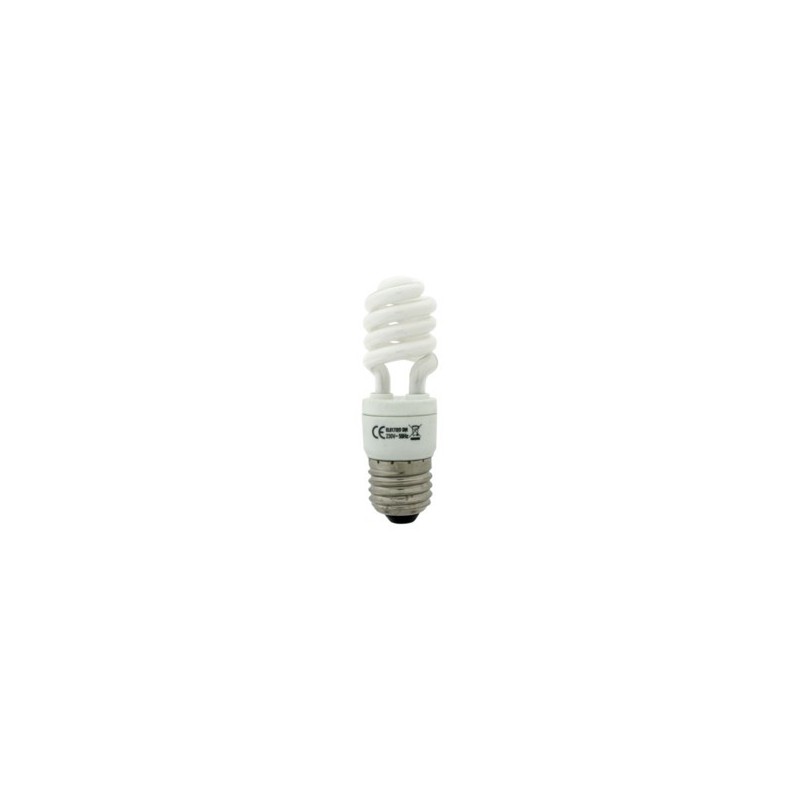 Bombilla bajo consumo espiral mini 9w E-27 fría