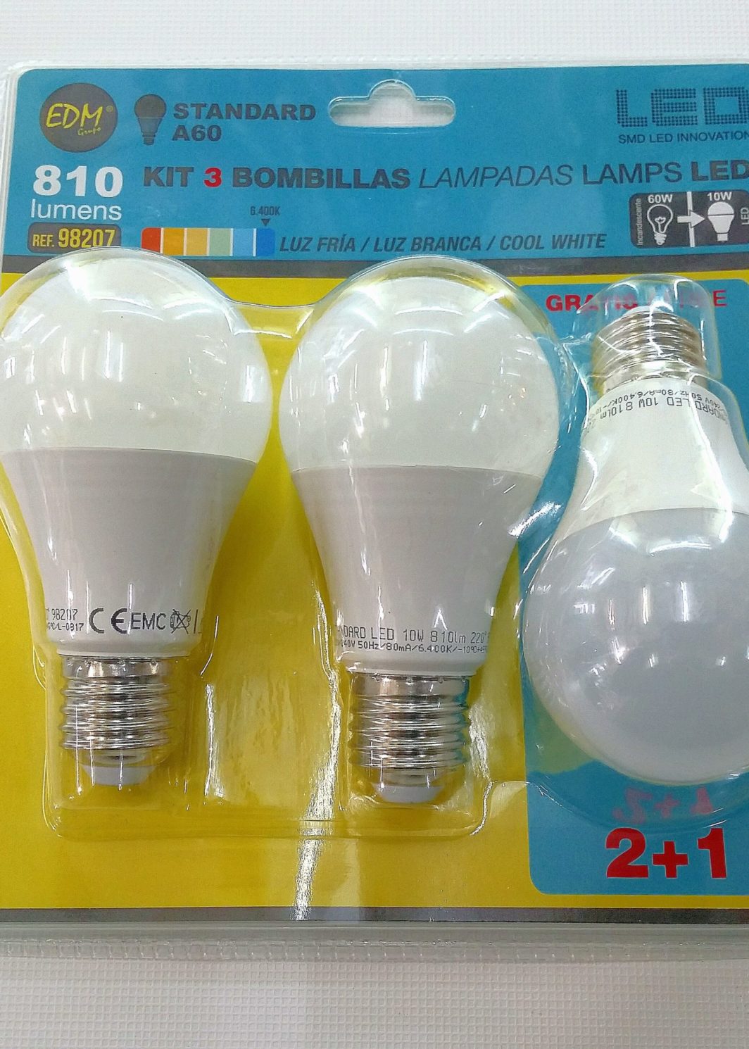 PACK 3 BOMBETES ESTÀNDARD LED 10W FREDES