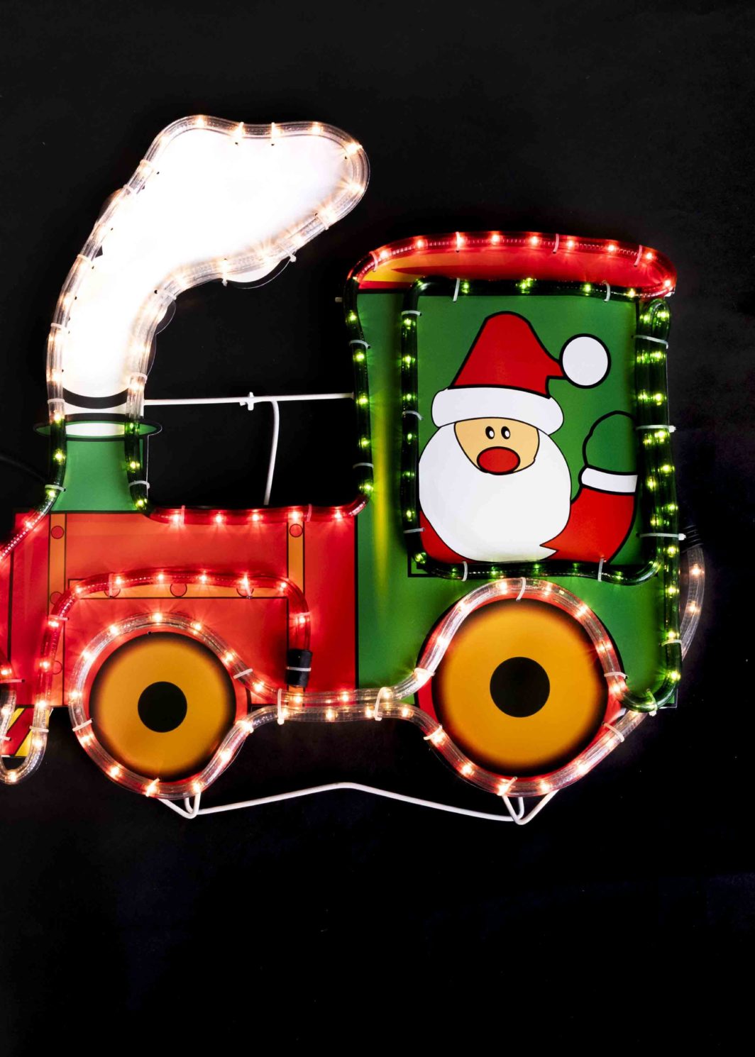 Silueta flexilight Papa Noel en tren